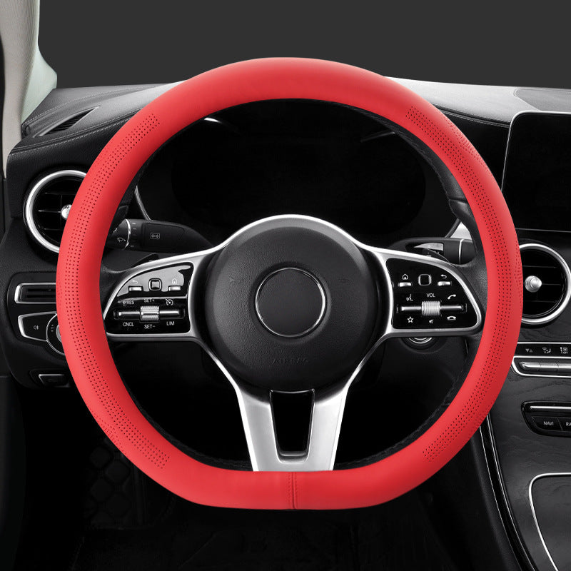 Carbon fiber ventilated steering wheel cover