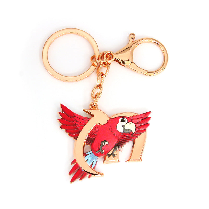 Metal 26 Letters & Animal Keychain