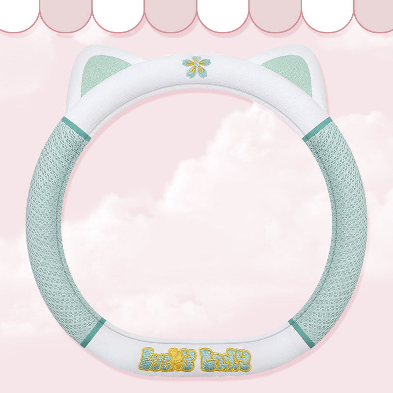 Cute Cartoon Sweet Cat Steering Wheel Cover