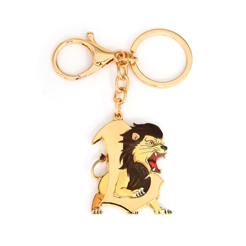 Metal 26 Letters & Animal Keychain