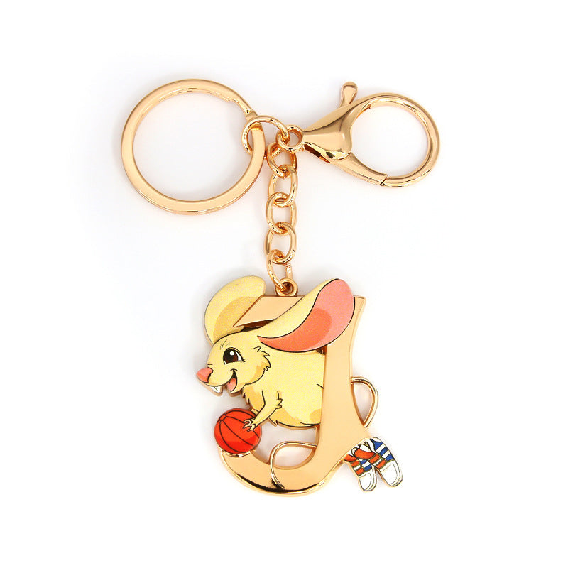 Metal 26 Letters & Animal Keychain