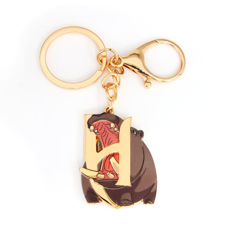 Metal 26 Letters & Animal Keychain