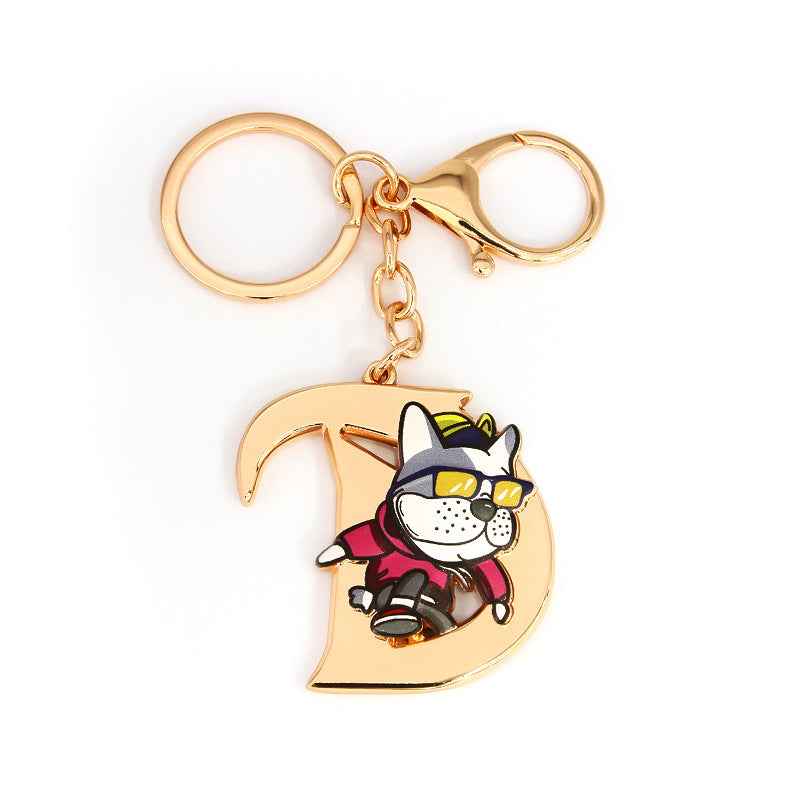Metal 26 Letters & Animal Keychain