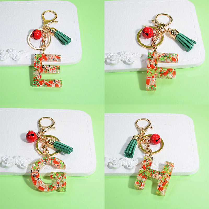 Christmas Theme English Letter Keychain