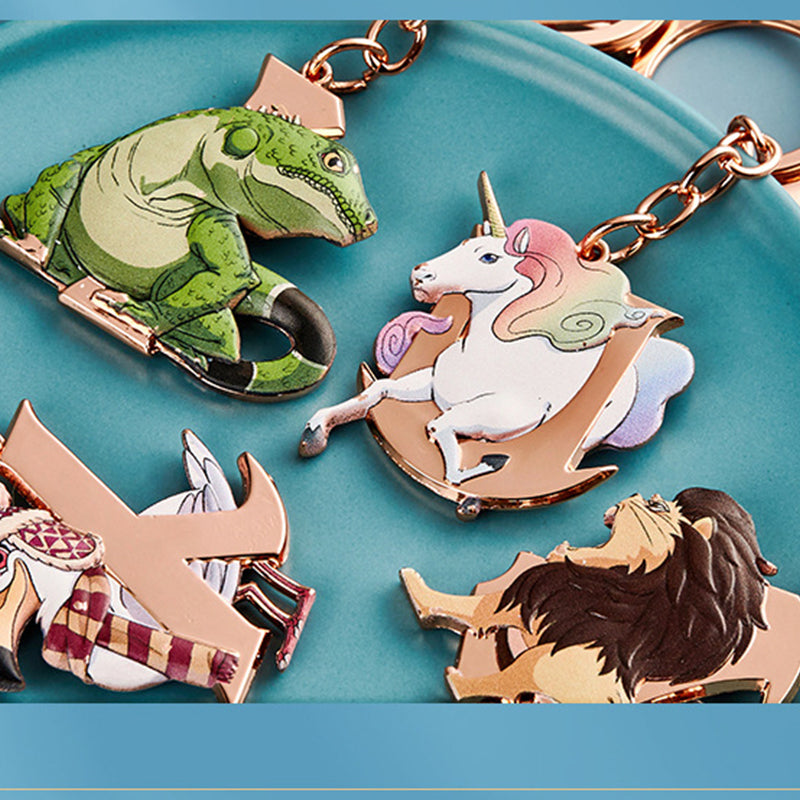 Metal 26 Letters & Animal Keychain