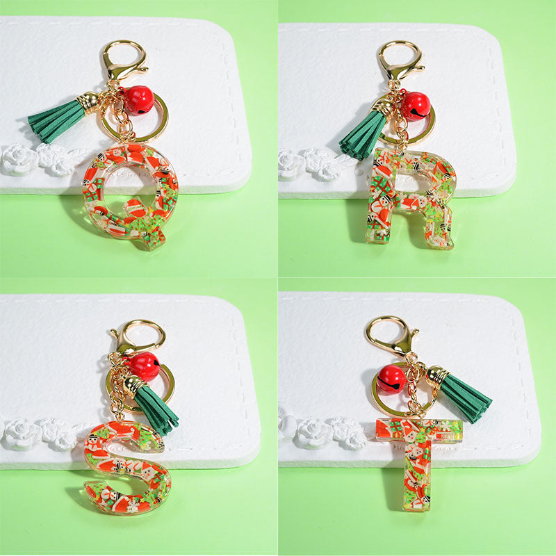Christmas Theme English Letter Keychain