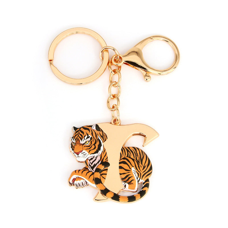Metal 26 Letters & Animal Keychain