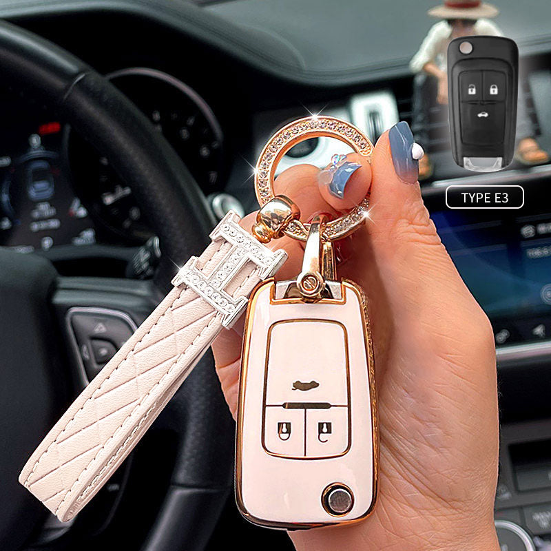 Chevrolet Car Key Case Rhinestones Keychain
