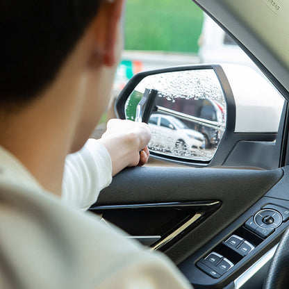 Retractable car rearview mirror wiper