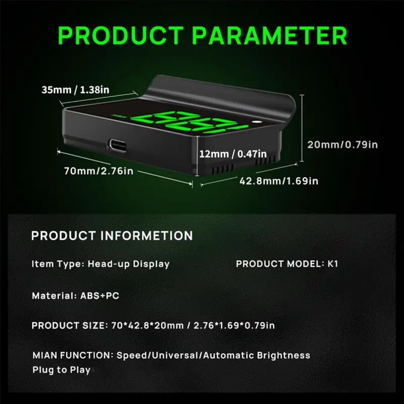 GPS Heads-Up Display Speedometer