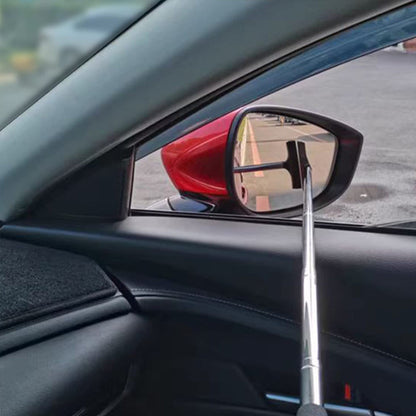 Retractable car rearview mirror wiper