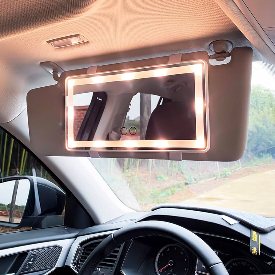 Car Visor Vanity Mirror (3 Light Modes）