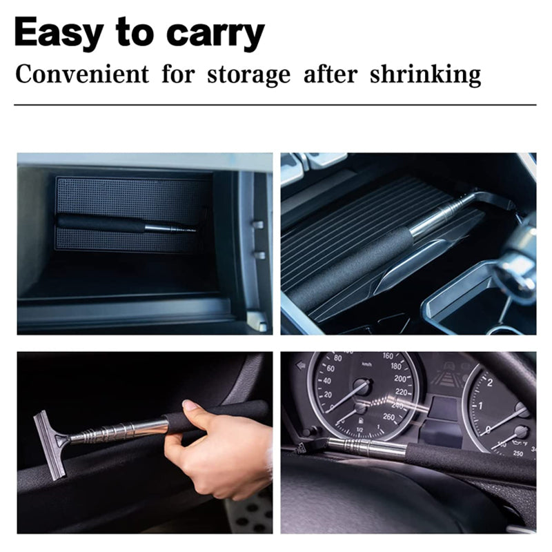 Retractable car rearview mirror wiper
