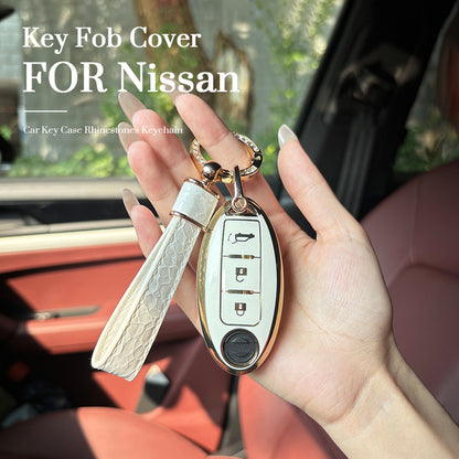 Nissan Car Key Case Rhinestones Keychain