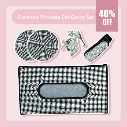 diamond car interior decor set diffuser glass clip coaster tissue box aeliesa best car accessories key fob cover