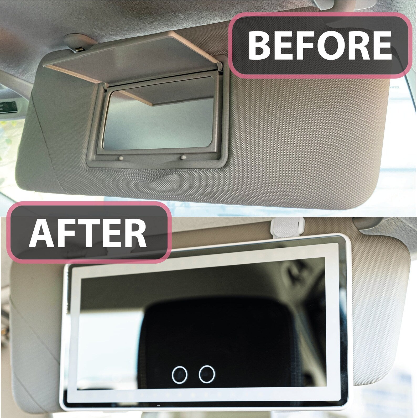 Car Visor Vanity Mirror (3 Light Modes）