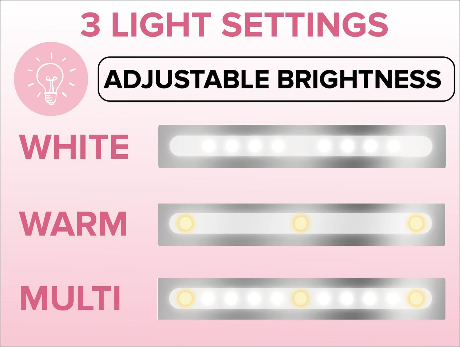 Car Visor Vanity Mirror (3 Light Modes）