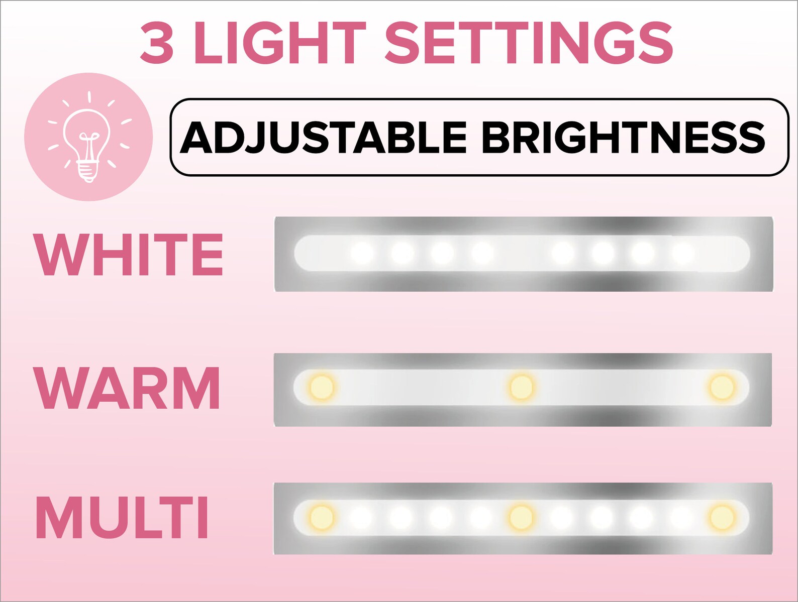 Car Visor Vanity Mirror (3 Light Modes）