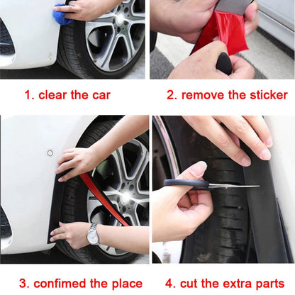 Car wheel eyebrow anti-collision strip