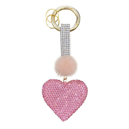 Diamond Heart-shaped Key Pendant
