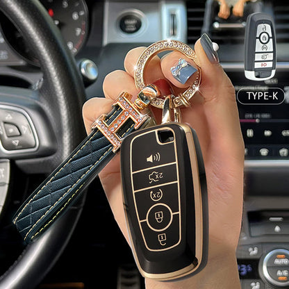 Ford Car Key Case Rhinestones Keychain