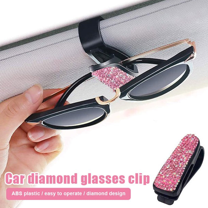 Car glasses clip with diamonds