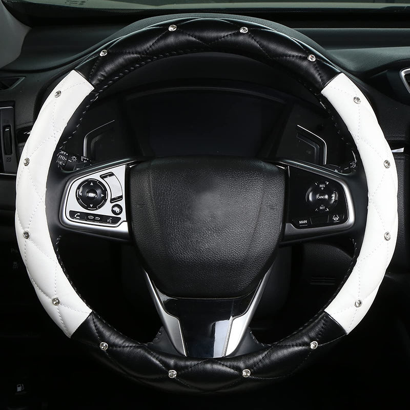 Diamond pattern steering wheel cover