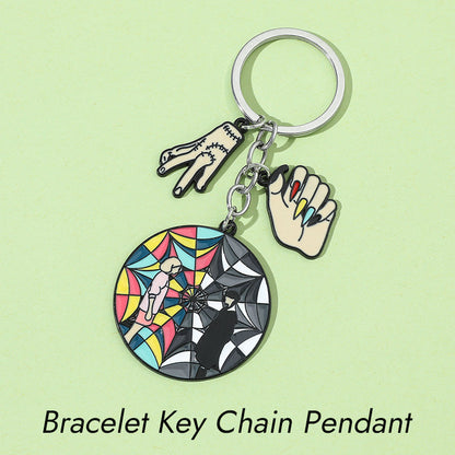 Wednesday dark style bracelet key chain pendant
