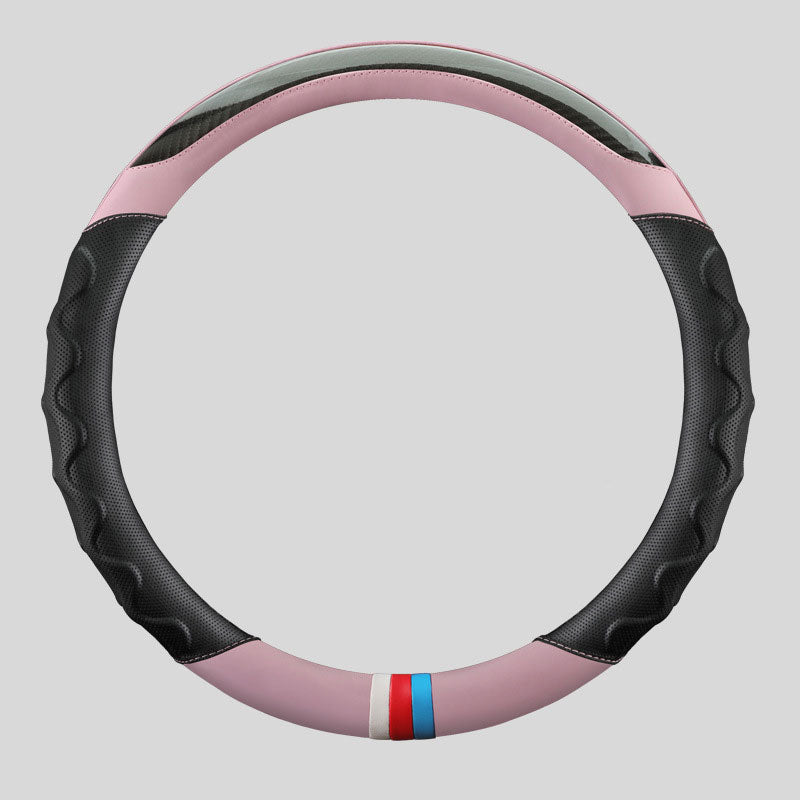 Carbon Fiber Color Block Steering Wheel Cover