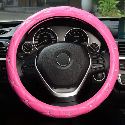 Diamond pattern steering wheel cover