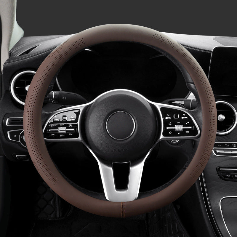 Carbon fiber ventilated steering wheel cover