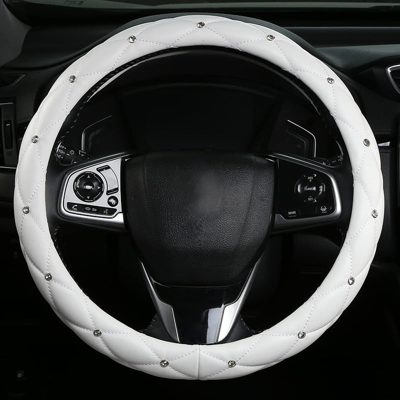 Diamond pattern steering wheel cover