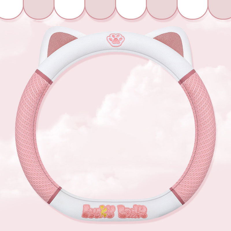 Cute Cartoon Sweet Cat Steering Wheel Cover