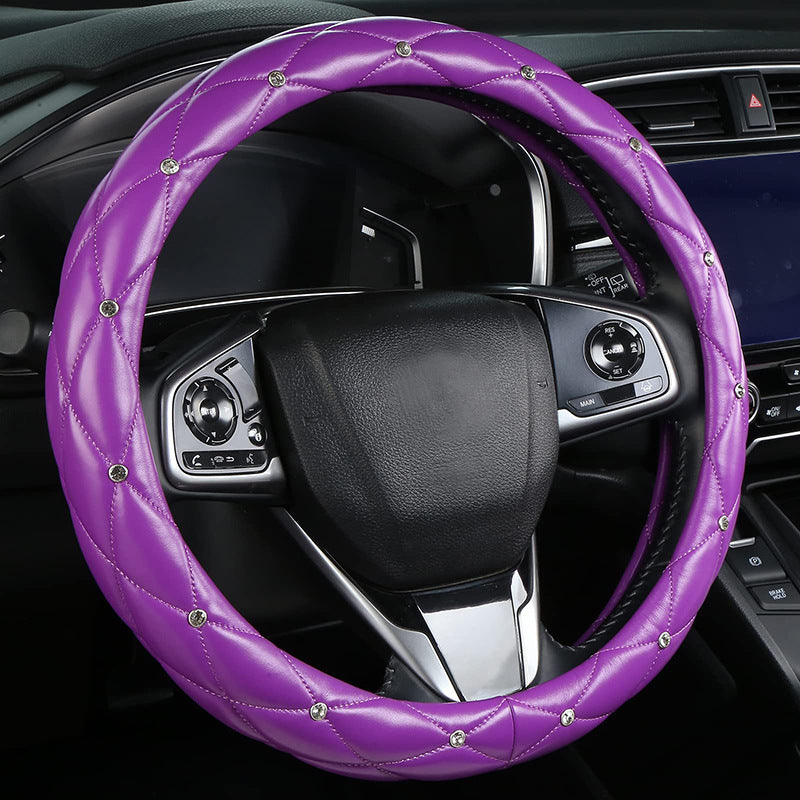 Diamond pattern steering wheel cover