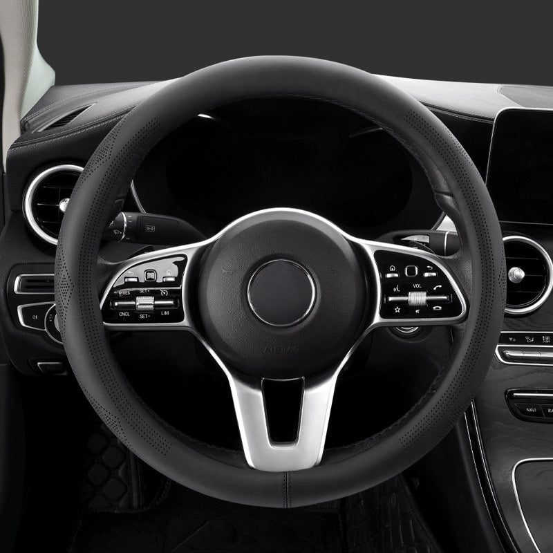 Carbon fiber ventilated steering wheel cover