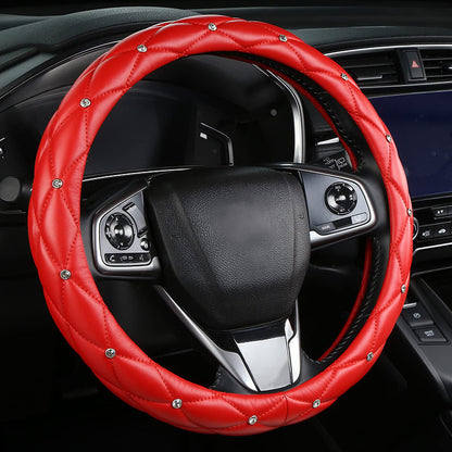 Diamond pattern steering wheel cover