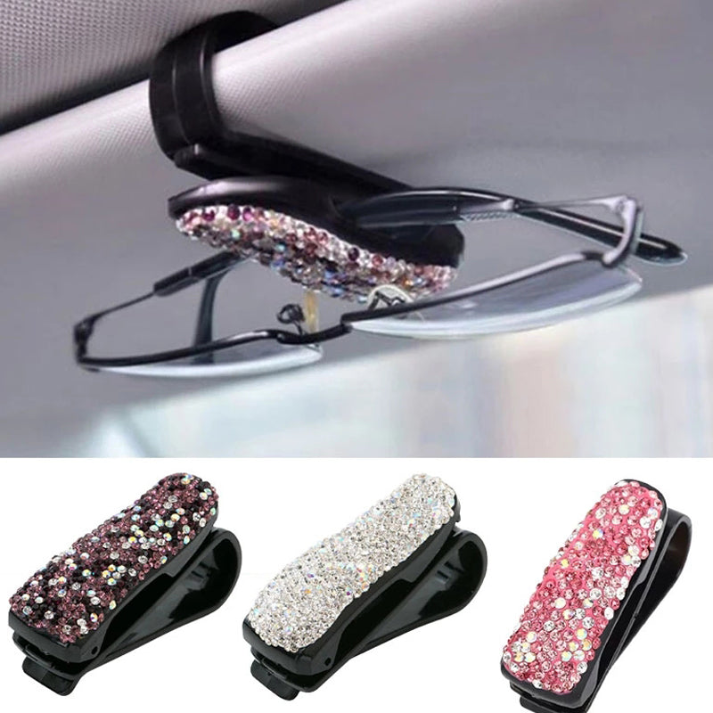 Car glasses clip with diamonds