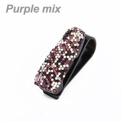 Car glasses clip with diamonds