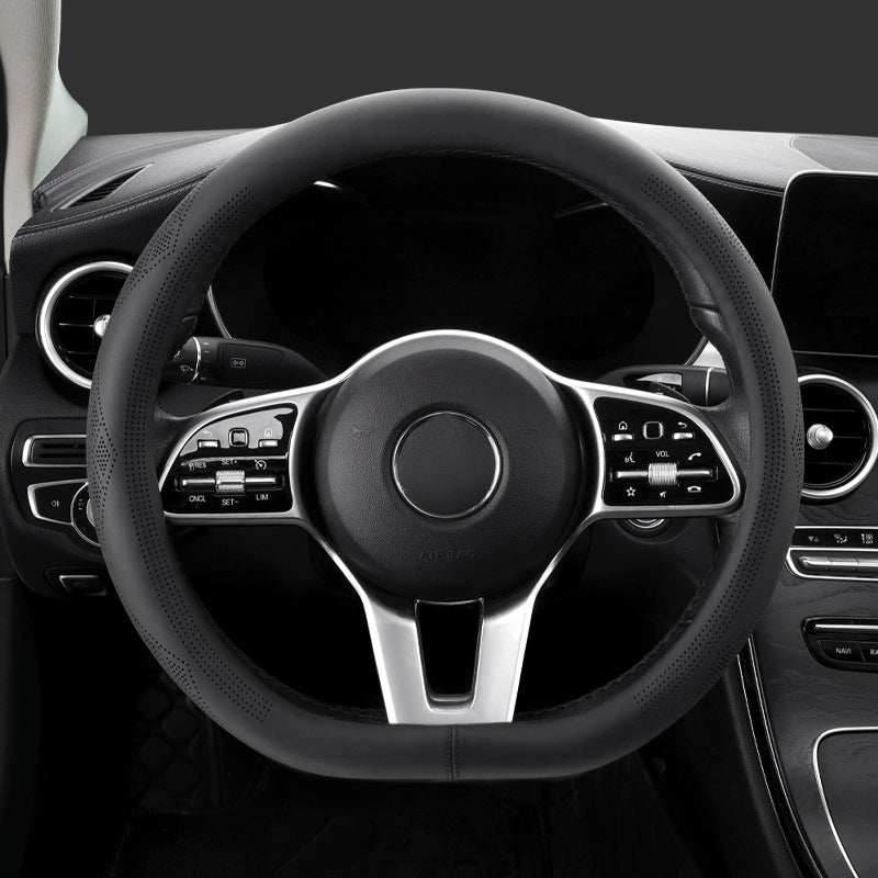 Carbon fiber ventilated steering wheel cover