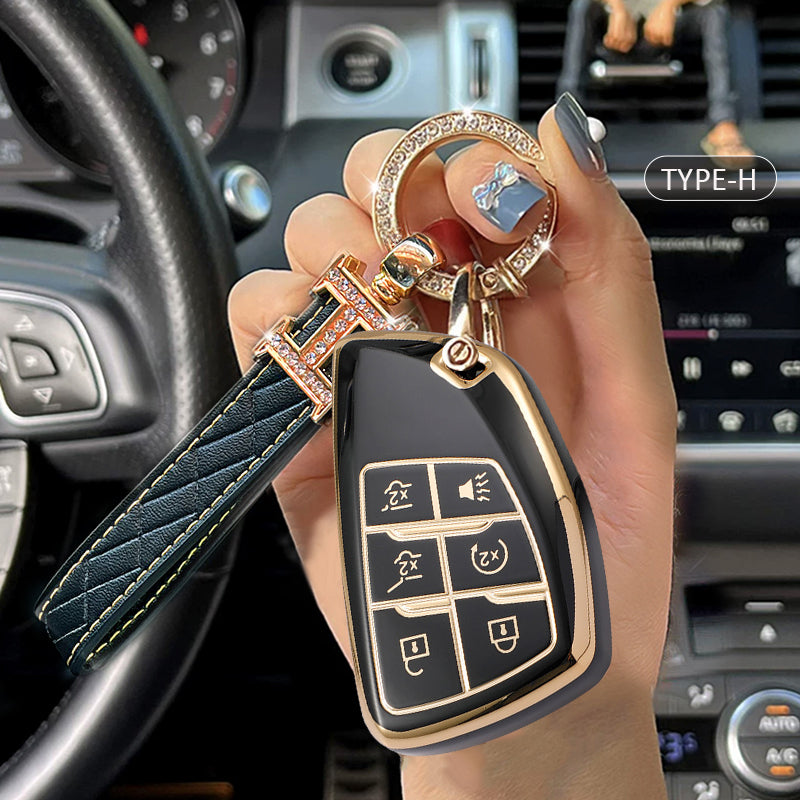 Chevrolet Car Key Case Rhinestones Keychain