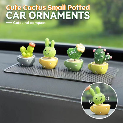 Cute Cactus Small Potted Car Ornaments