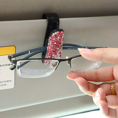 Car glasses clip with diamonds