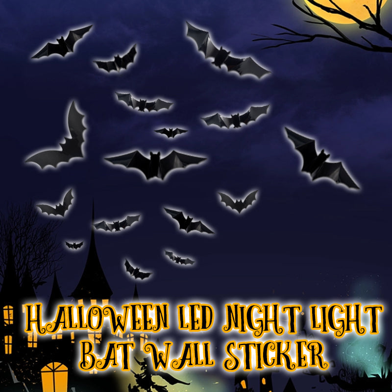 Halloween LED Night Light Bat Wall Sticker
