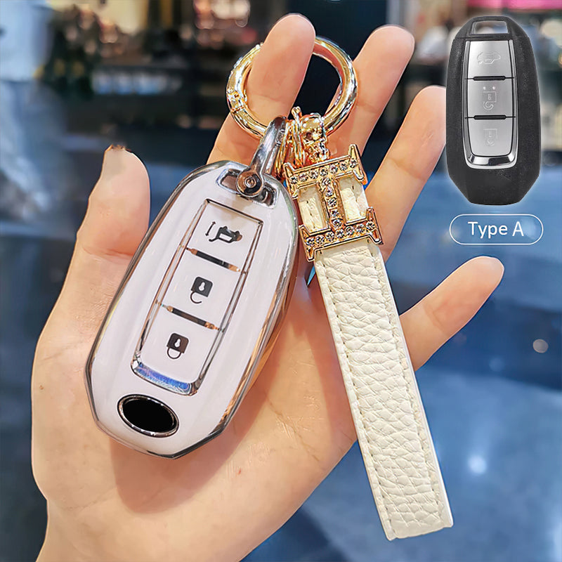 Infiniti Car Key Case Rhinestones Keychain