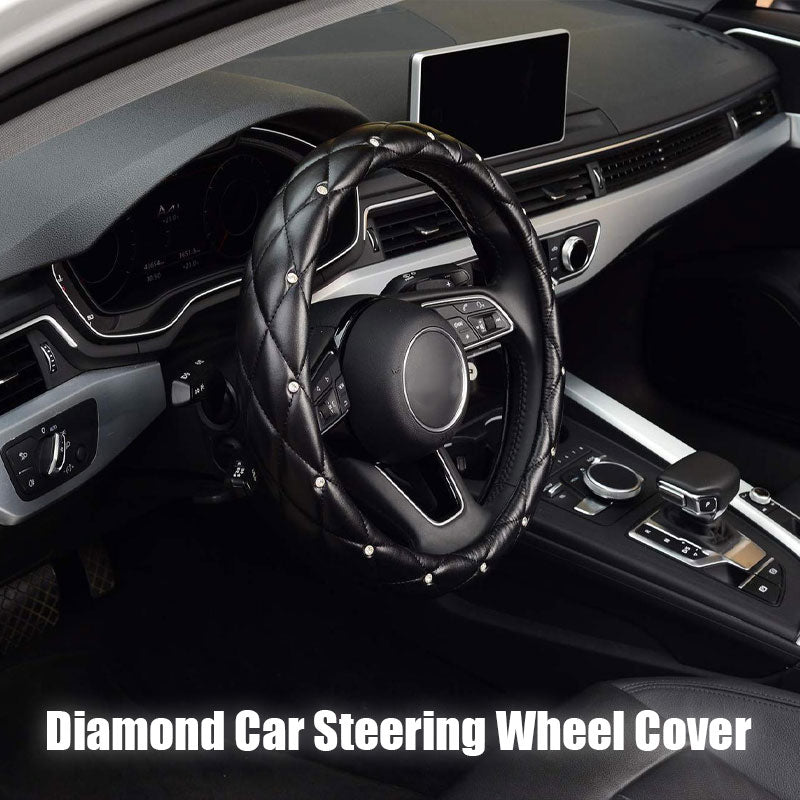 Diamond pattern steering wheel cover