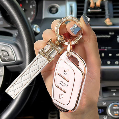 MG Car Key Case Rhinestones Keychain