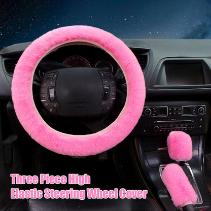 High elastic plush steering wheel cover