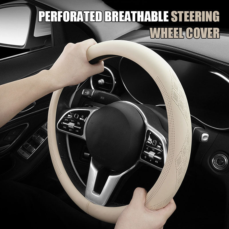 Carbon fiber ventilated steering wheel cover