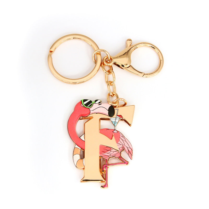 Metal 26 Letters &amp; Animal Keychain