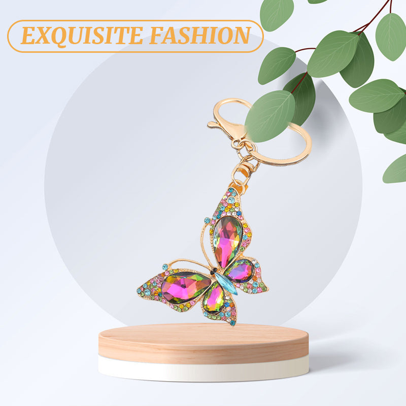 Colorful Diamond Butterfly Pendant